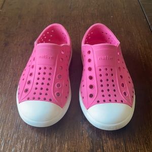 Hollywood Pink Toddler Native Jefferson Shoes Sz 7